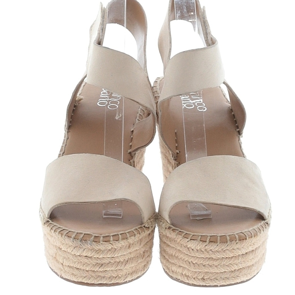 Franco Sarto Neutral Beige Espadrille Wedge Sandals